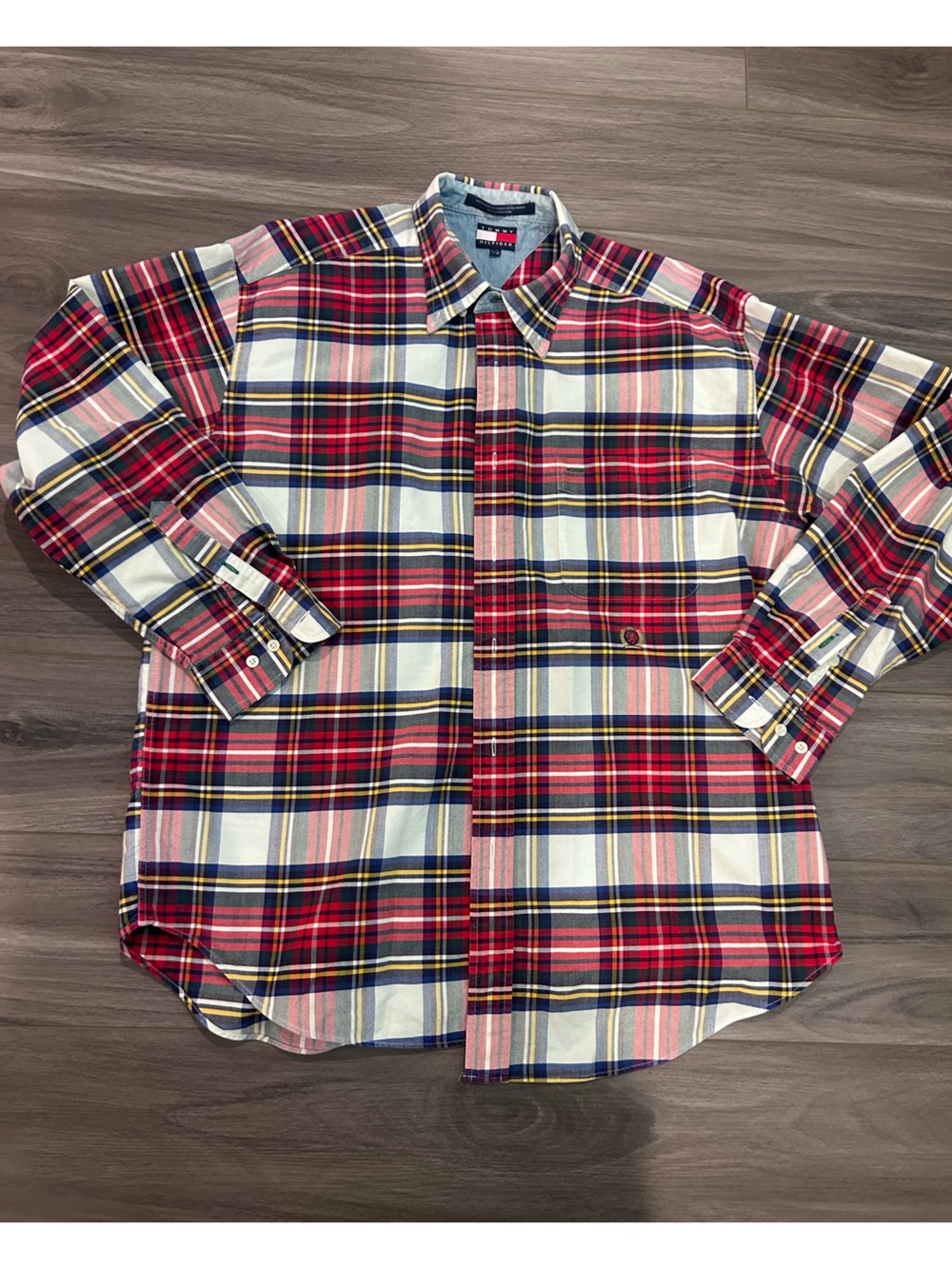 Vintage Tommy Hilfiger Red Plaid Button-Down Shirt - Men
